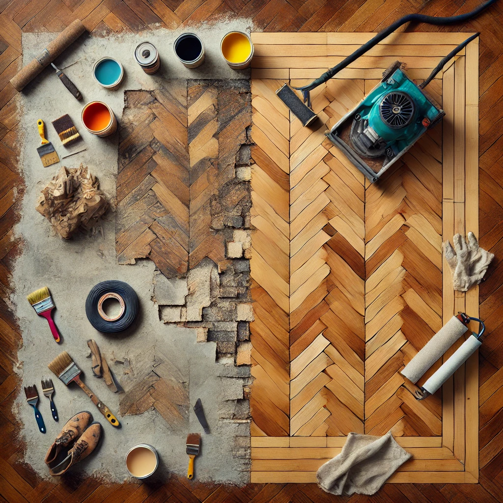 rénovation de parquet en chene